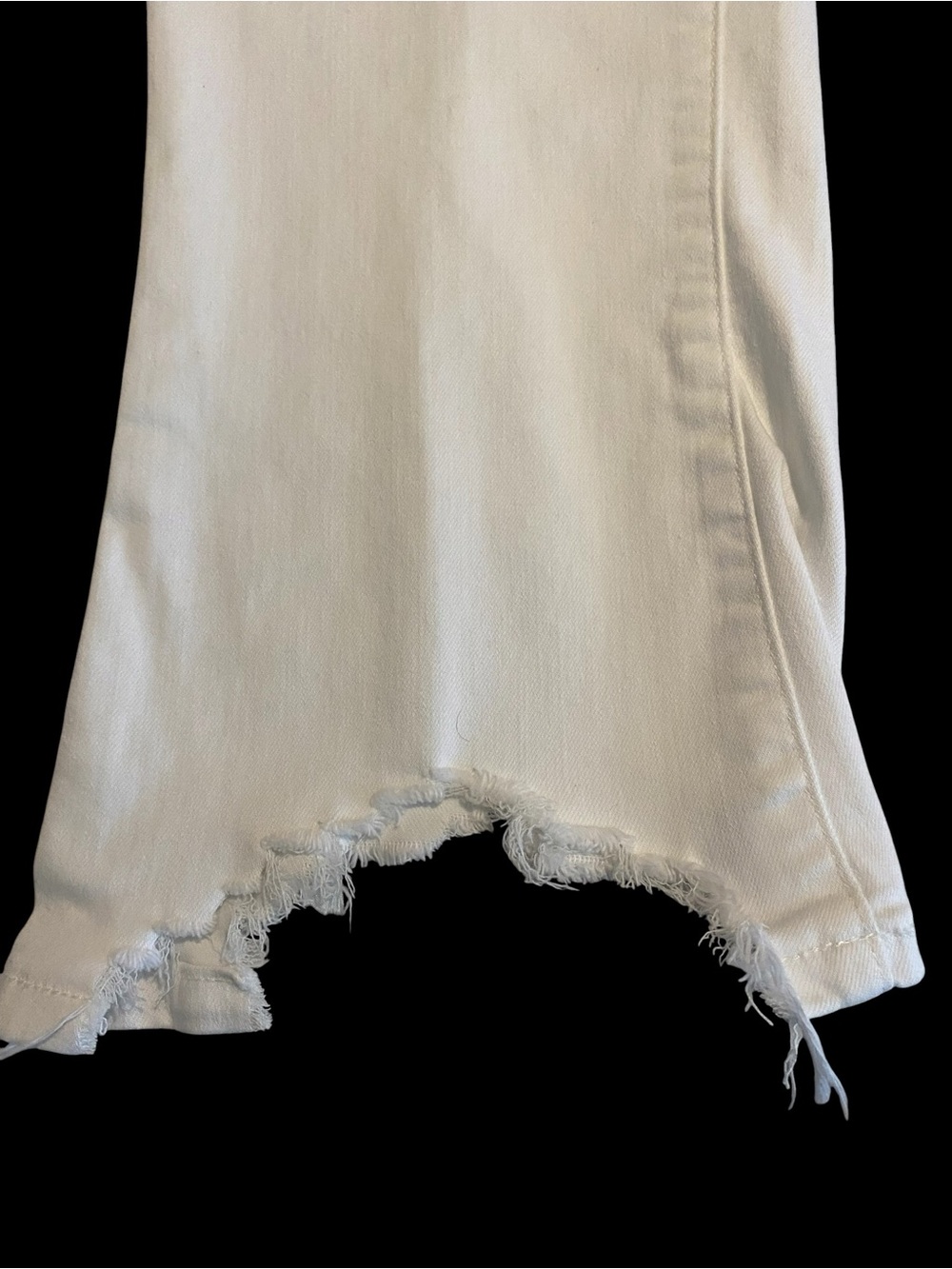 Women’s High-Rise White Denim Button Up Flare Jeans Frayed Hem NWT Size 10 - Picture 5 of 9